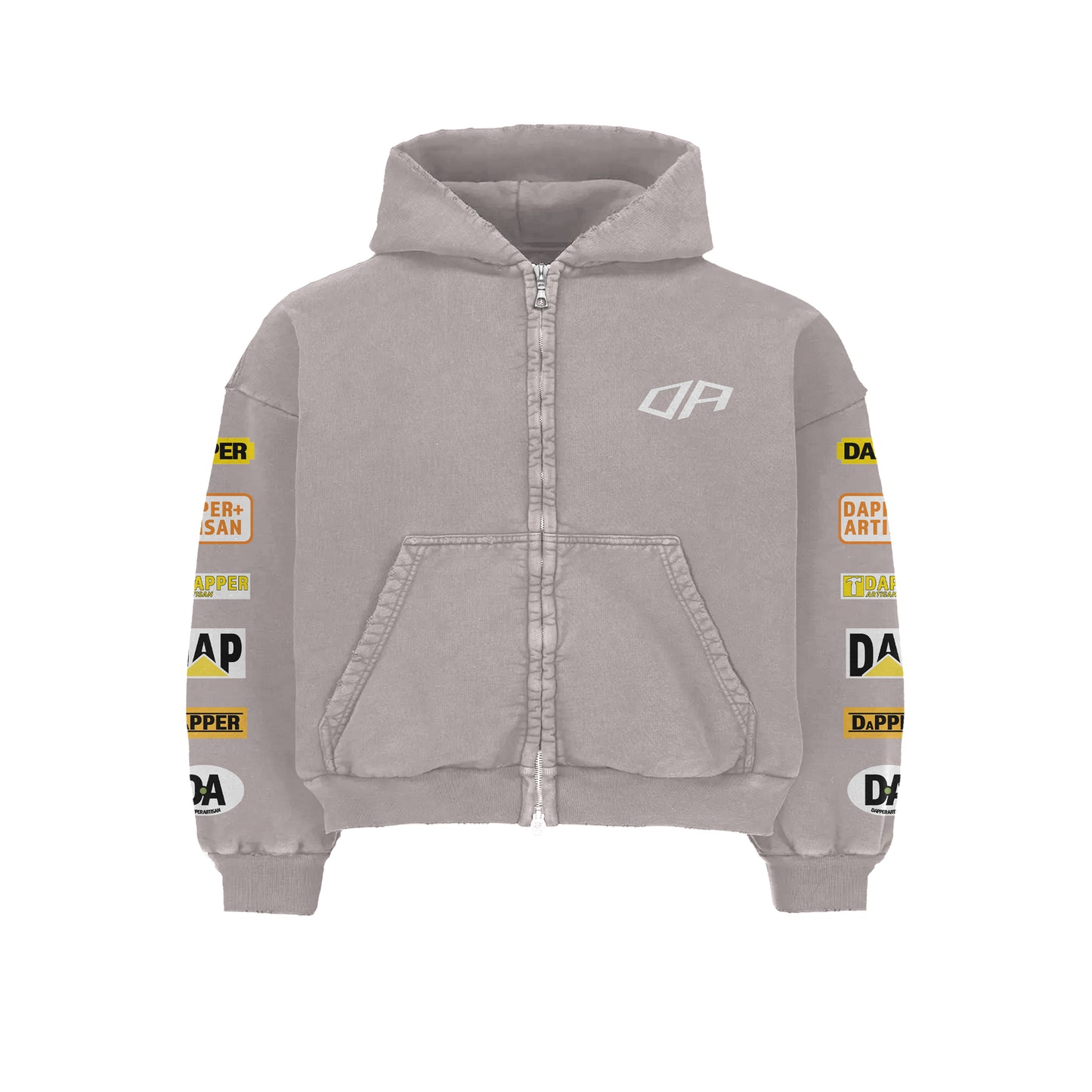 Silver Gray ˈdapər ˈärdəzn Cropped Hoodie
