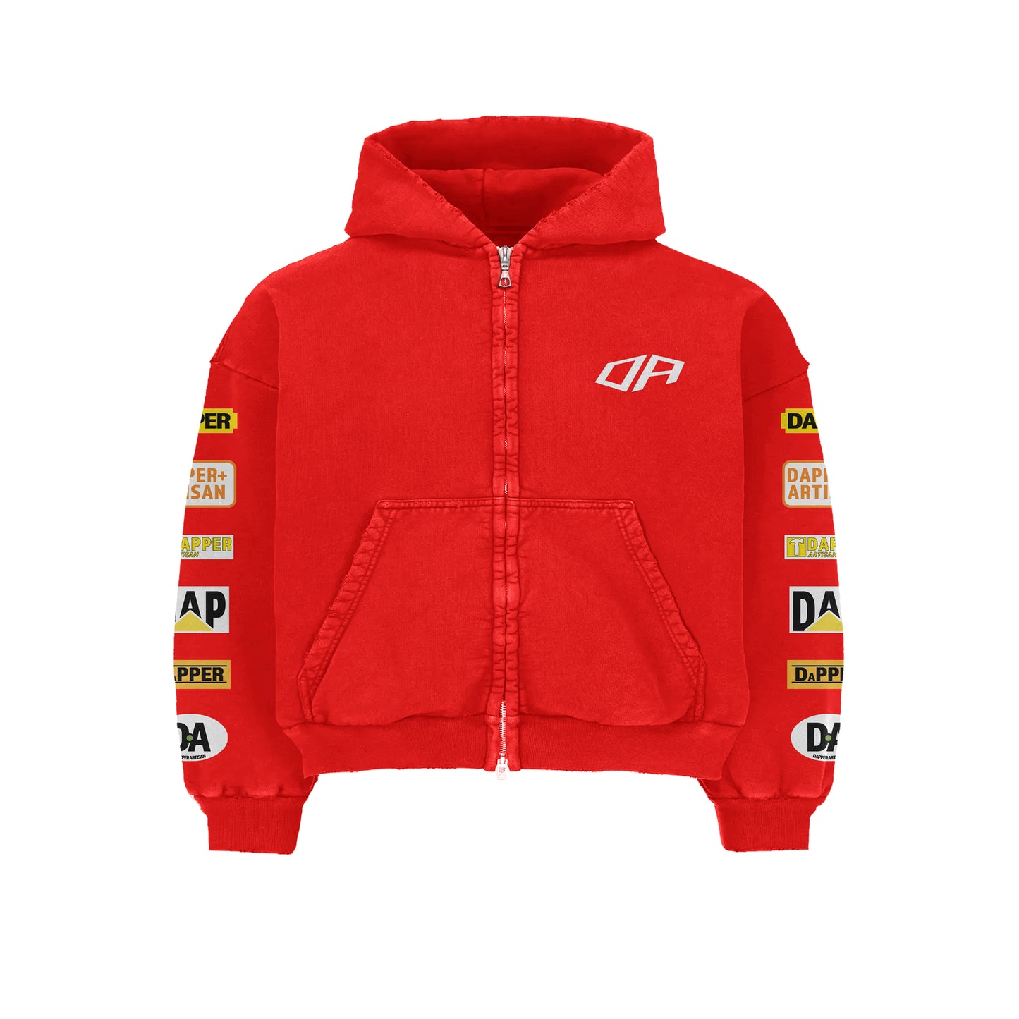 Red ˈdapər ˈärdəzn Cropped Hoodie