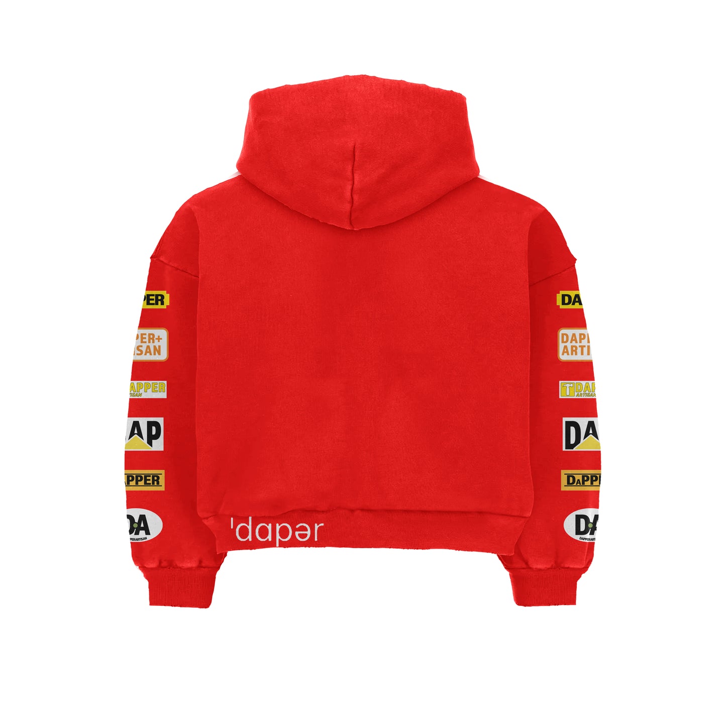 Red ˈdapər ˈärdəzn Cropped Hoodie