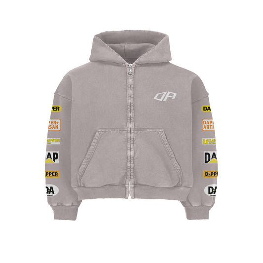 Silver Gray ˈdapər ˈärdəzn Cropped Hoodie