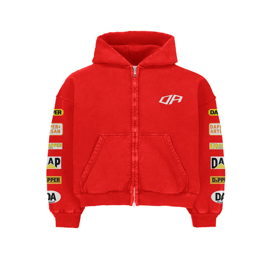 Red ˈdapər ˈärdəzn Cropped Hoodie